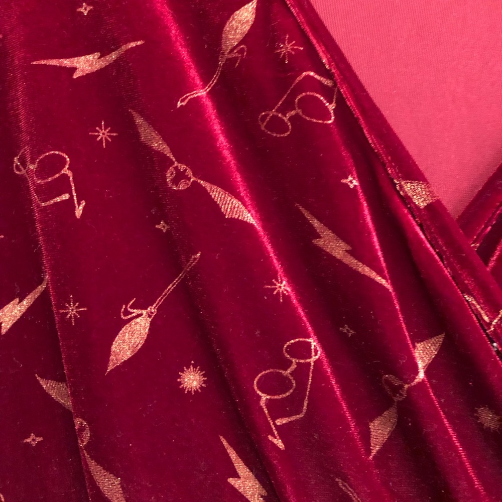 Burgundy velvet Harry Potter dress M